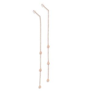La Meno Rose Gold Drop Treasure thread Earrings